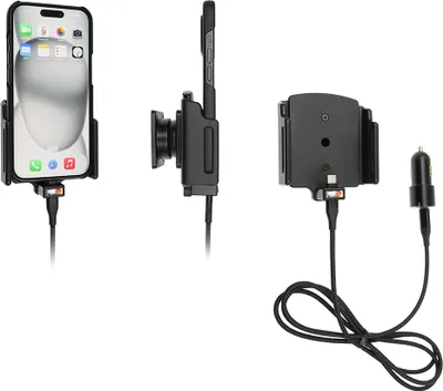 Produktbild von Brodit Gerätehalter 721370 mit Ladefunktion - für Smartphones - Apple iPhone 15, Apple iPhone 15 Pro