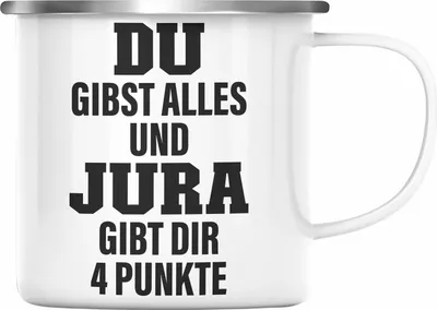 Produktbild von Trendation - Jura Geschenk Emaille Tasse mit Spruch für Jurist Juristin Geschenkideen Lustig für Staatsexamen (Silber)