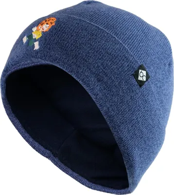Produktbild von Bavarian Caps Strickmütze mit Pumuckl Strickerei und Fleecefutterband für Kinder, blau, Gr. Einheitsgröße