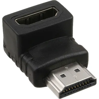 Image de Adaptateur HDMI, InLine®, 19 broches prise/prise femelle, anguleux