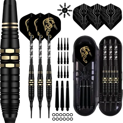 Produktbild von Professionelle Dart Flights mit Kunststoffspitze und Aufbewahrungstasche, 3 Stück