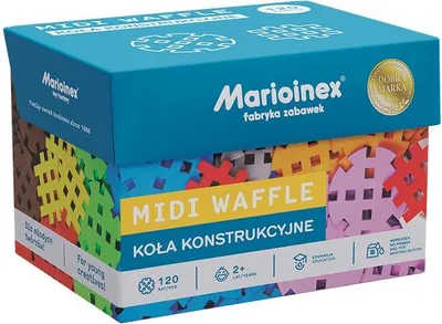 Produktbild von Marioinex Konstruktionsspielzeug Midi Waffle Construction Wheels 120 Teile