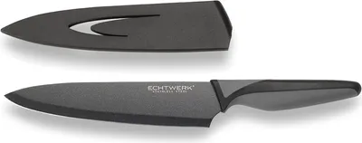 Produktbild von Echtwerk BlackSteel Kochmesser, Koch Messer, Fleischmesser, Küchenmesser, Stahl, Schwarz, 20 cm, EW-SS-0110