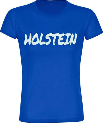 Produktbild von multifanshop Damen T-Shirt - Holstein - Textmarker, blau, Größe M