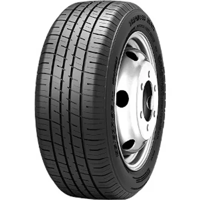 A single tire on a white background.