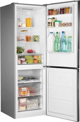 Image de Réfrigérateur combiné 327l 60cm silver nofrost - Brandt - BFC8562NX -