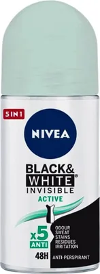 Image de Nivea - Déodorant - Roller - Black & White Invisible - Active - 50 ml - 1 pièce