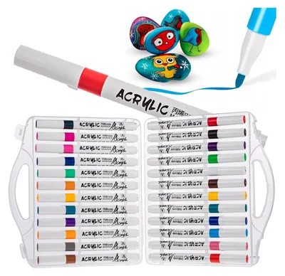 Produktbild von Acryl Stoff Marker Stein Kleidung Wasserdicht Marker Stifte 24Pcs