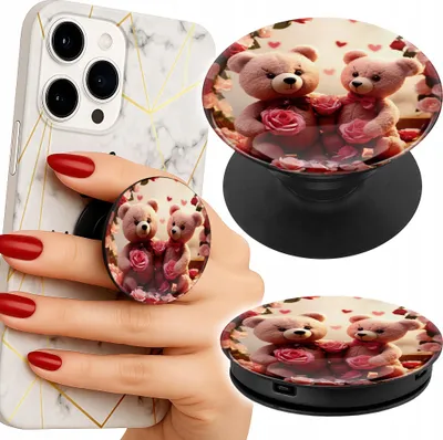 Image de Porte-téléphone Finger Popsocket/Support pour ours Love You Hearts