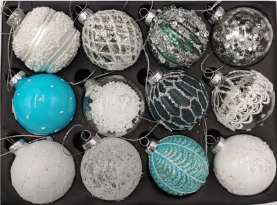 Produktbild von Weihnachtsbaumkugeln Glas 12 STK edle Christbaumkugeln Weihnachtskugeln Kugeln