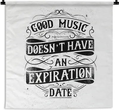 Produktbild von MuchoWow® Wandteppich Wandbehang Musik - Retro - Weiß 60x60 cm Tapisserie Dekoration Wandtuch - Dekorationen - Wand Decke