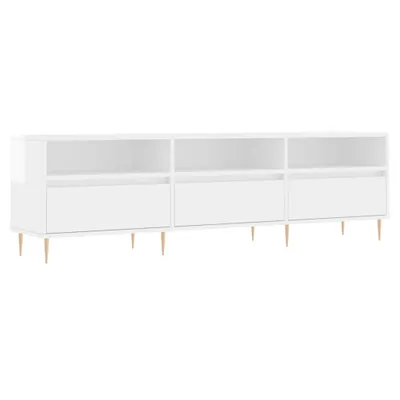 Image de vidaXL Armoire TV blanc brillant 150x30x44,5 cm Bois composite