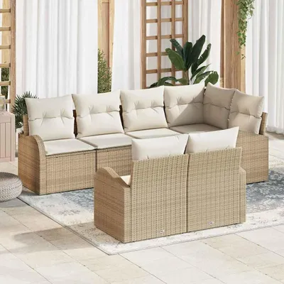 Immagine prodotto di Maison Exclusive - Set Divano da Giardino Beige polyrattan