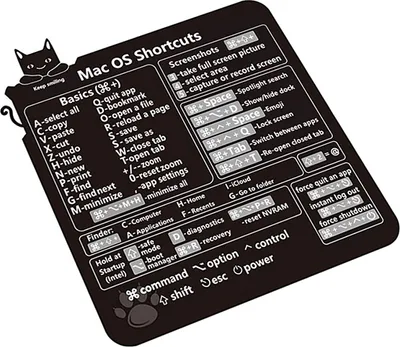 Obrázek produktu pro INF Samolepka s klávesovými zkratkami pro Mac Černá