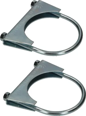 Productafbeelding van KOTARBAU® Set van 2 beugelklem, 83 mm, uitlaatklem, buisklem, buisbeugelklem, U-bouten voor montage van antenne, buizen, masten, universele klem voor buisverbindingen
