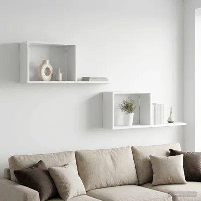 Produktbild von Möbel Schweberegale 2 Stk. Weiß 80 x 15 x 30 cm Holzwerkstoff - Wandregale CC1759
