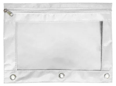 Produktbild von Bunte Stofftasche mit 3 Ringen, Sichtfenster und großem Fassungsvermögen für Stifte und Accessoires – ideal für Schule und Büro