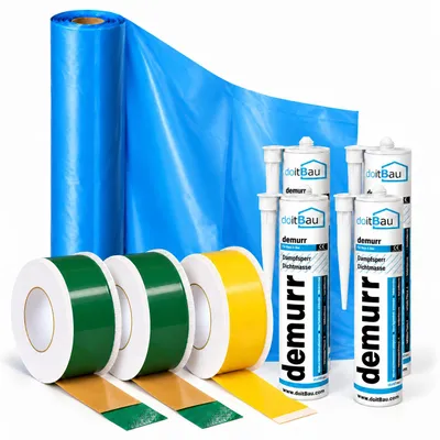 Produktbild von Dampfsperrsystem PE125 Dampfsperrfolie 2x50m + 150m² Dichtmaterial