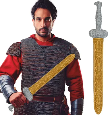 Produktbild von Römer Schwert Antike Krieger Karneval Kostüm Accessoire Heroisch Antikes Rom Griechen Mythologie Rekvisiten Historisch, Farbe: Gold