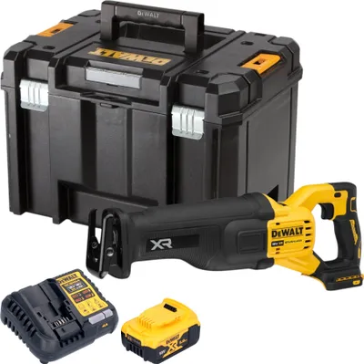 Zdjęcie produktu dla DeWalt DCS 386 P1T akumulatorowa pilarka szablasta 18 V bezszczotkowa + 1x akumulator 5,0 Ah + ładowarka + TSTAK