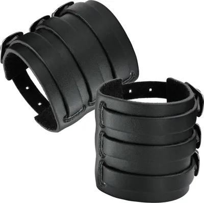 Produktbild von 2St Kunstleder Armband Punk Gothic Breites Armband mit Verschluss für Damen Herren verstellbar