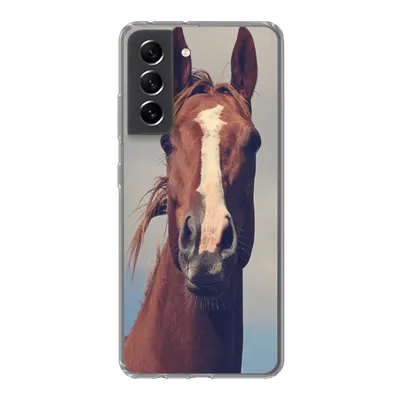 Produktbild von MuchoWow® Handyhülle Schutzhülle Hülle für Samsung Galaxy S21 FE Pferd - Wolken - Porträt Silikon Softcase Handy Hülle - Mobiltelefonhülle