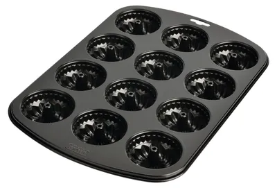 Produktbild von Kaiser 646190, Muffin-Backform, Rechteckig, Metall, Flache Oberfläche, Schwarz, 380 mm