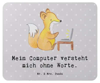 Produktbild von Mr. & Mrs. Panda Mousepad Verständnisvoller Softwareentwickler - Grau Pastell - Geschenk, Verständnis, handgefertigte Geschenke, Softwareentwicklung, Beruf, pc mauspad