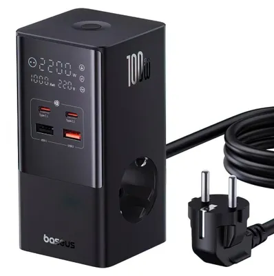 Image de Baseus PowerCombo Tower Universal Black AC Fast charging Indoor