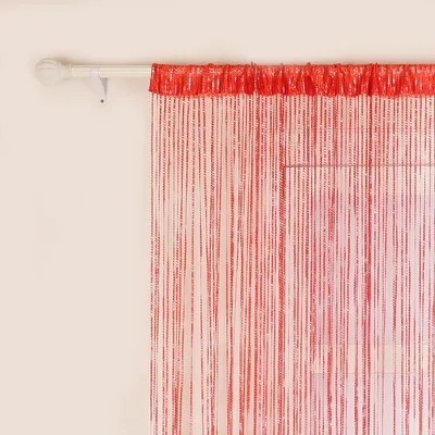 Produktbild von 2er Pack Fadenvorhang 100x200cm Rot Vorhang Perlenvorhang Türvorhang Quaste Gardine Balkon Insektenvorhang