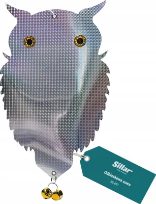 Image de Sillar Chouette réfléchissante – Hologramme anti-oiseaux, effaroucheur de pigeons pour balcon et jardin, avec clochette