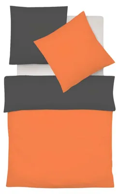 Produktbild von Fleuresse Halbleinen Wendebettwäsche Provence W Verviers 240x220 cm + 2x 80x80 cm orange-schiefer