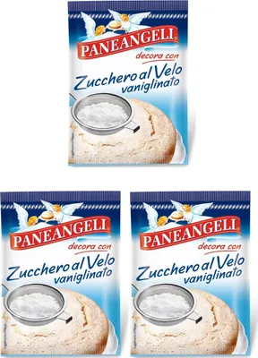 Produktbild von Paneangeli Zucchero Al Velo Zuckergusszucker mit Vanillegeschmack, 125 g, 3 Stück