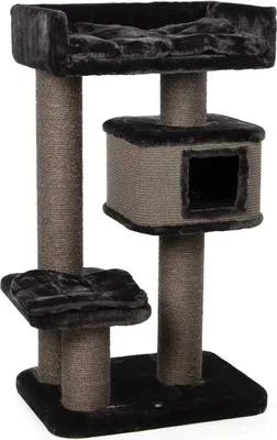 Produktbild von CanadianCat Company Kratzbaum Portland, anthrazit, für große & schwere Katzen, extra große Sisalsäulen, Sisal-Plüsch 680g/m², 69x47x124cm (BxTxH), Liegefläche 67x45x10cm, massive 5cm Bodenplatte, abnehmbare, waschbare Kissen