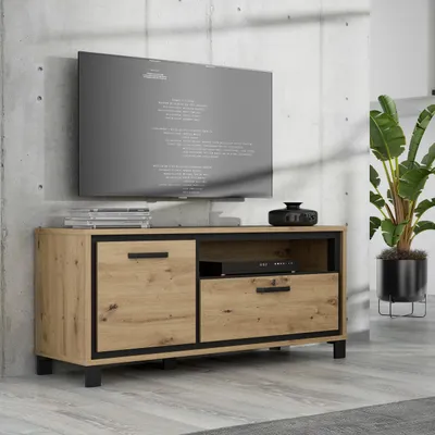 Produktbild von Forte Trondheim TV-Schrank 130, modernes Lowboard mit 1 Tür, 1 Schublade, Holzwe