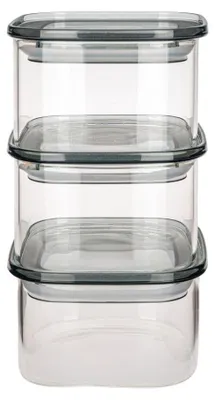 Vorratsdosen aus Borosilikatglas, 3er-Set, stapelbar, 380 ml