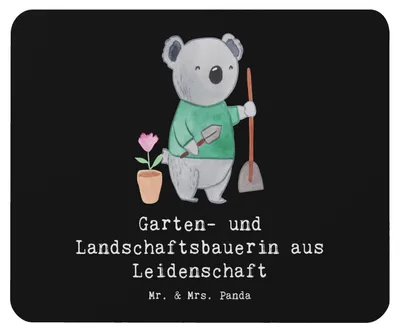 Produktbild von Mr. & Mrs. Panda Mauspad Garten- und Landschaftsbauerin Leidenschaft - Schwarz - Geschenk, Gärtnerei, mousematte, Spruch, Gartenbau, laptop, Lustig, Mouse Pad, Mousepad