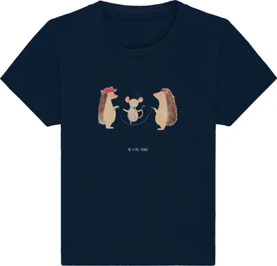 Produktbild von Mr. & Mrs. Panda Babyshirt Igel Seilhüpfen 12. - 18. Monat - French Navy - Geschenk, T-Shirt Baby, Kinder, , Maus, Kleinkind Shirt, Seilspringen, Kindergarten