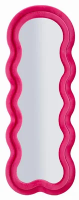 Imagen del producto de Espejo de pared modelo Miki, tapizado en terciopelo fucsia, marca Mauro Ferretti, dimensiones: 60 x 4 x 160 cm