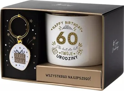 Obrázok produktu pre Darčeková súprava k 60. narodeninám biela a zlatá