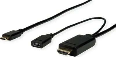 Obrázek produktu pro ROLINE 11.04.5950, 1 m, USB typu C, HDMI + USB, Samec, Samec/samice, Přímý