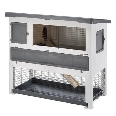 Produktbild von Ferplast Grand Lodge 140 Plus, Käfig, Rabit, Grau, Weiß, Metall, Kunststoff, 2 Tür(en), 1340 mm