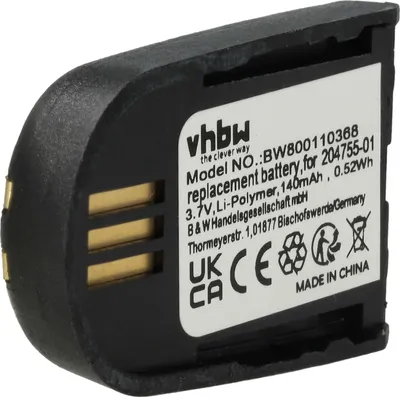 Produktbild von vhbw Akku Ersatz für Plantronics 204755-01, 82742-01, 84598-01 für Wireless Headset Kopfhörer (140 mAh, 3,7 V, Li-Polymer)