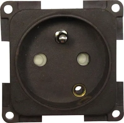 Produktbild von Französischer 220-Volt-Stecker 2-polig + Schutzkontakt Braun