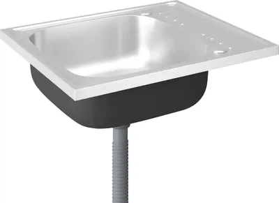 Produktbild von vidaXL Spüle mit Abtropffläche Set Silbern 600x500x155 mm Edelstahl