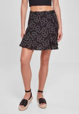 Produktbild von TB4367 - Ladies Viscose Mini Skirt blackflower S