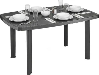 Immagine prodotto di Greggs - Tavolo da Esterno, 137x85x72h cm Nero Antracite, 6 Posti  Italy