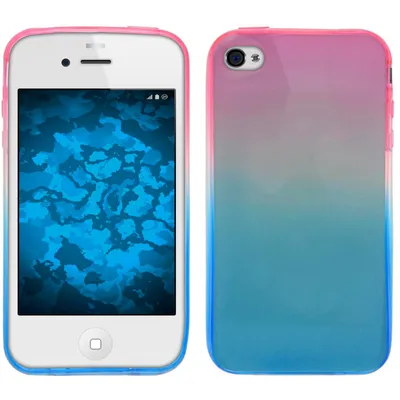 Produktbild von PhoneNatic Case kompatibel mit Apple iPhone 4S - Design:06 Silikon Hülle Ombrè + 2 Schutzfolien