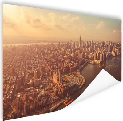 Produktbild von MuchoWow® Poster New York - Skyline - Gold 120x80 cm - Bilder