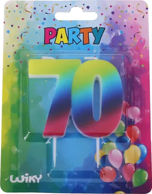 Immagine prodotto di Candela numero 70 Arcobaleno